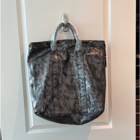 Pewter Black ATM Anthony Thomas Melillo Metallic Nubuck Tote NWT - Picture 2 of 16